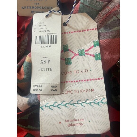 NWT Farm x Anthropologie Hanky Wrap Dress Tropical Vacation Size XSP/0 - Picture 11 of 13